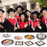 200 Pcs Graduation Decorations Party Plates and Napkins - Grencian